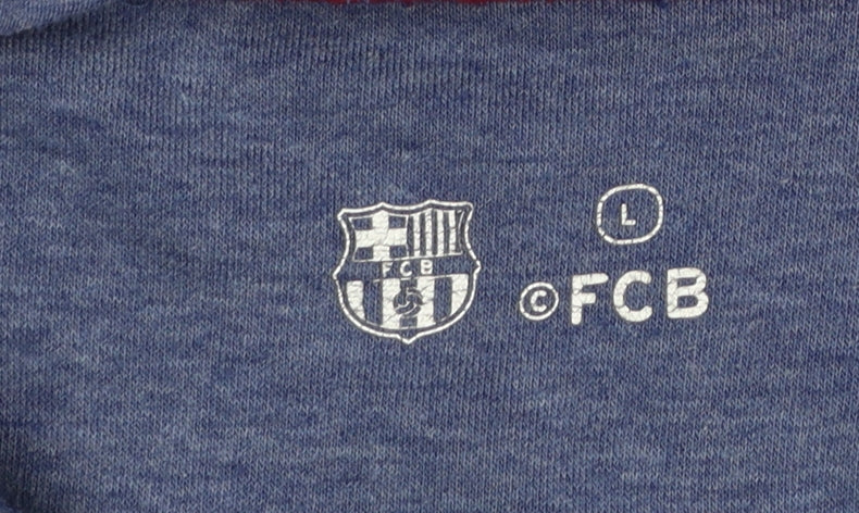 FC Barcelona Men's Blue Full Zip Hoodie Size L Sportswear
