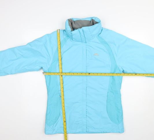 Trespass Women Blue Waterproof Breathable Mid-Length Puffer Jacket Size M