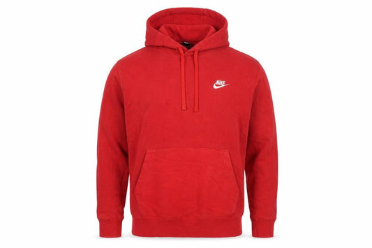 Nike Men's Red Pullover Hoodie Size S Logo Cotton Blend