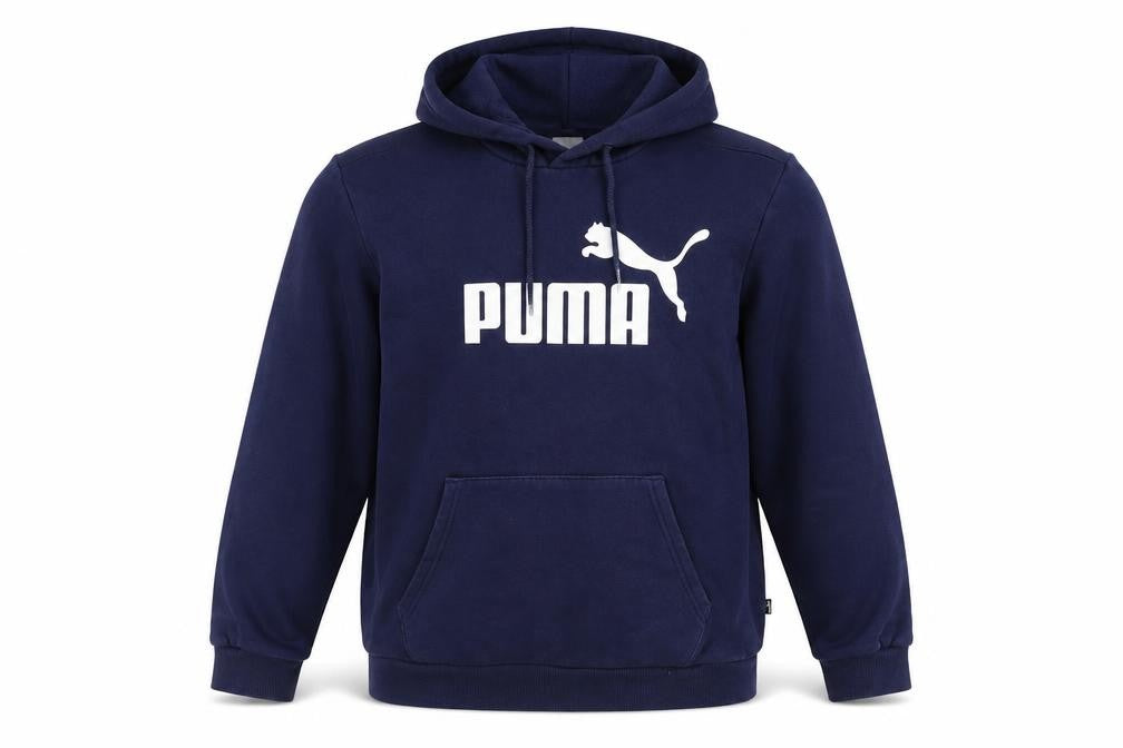 Puma Men Blue Pullover Hoodie Small Fleece Logo Sportswear