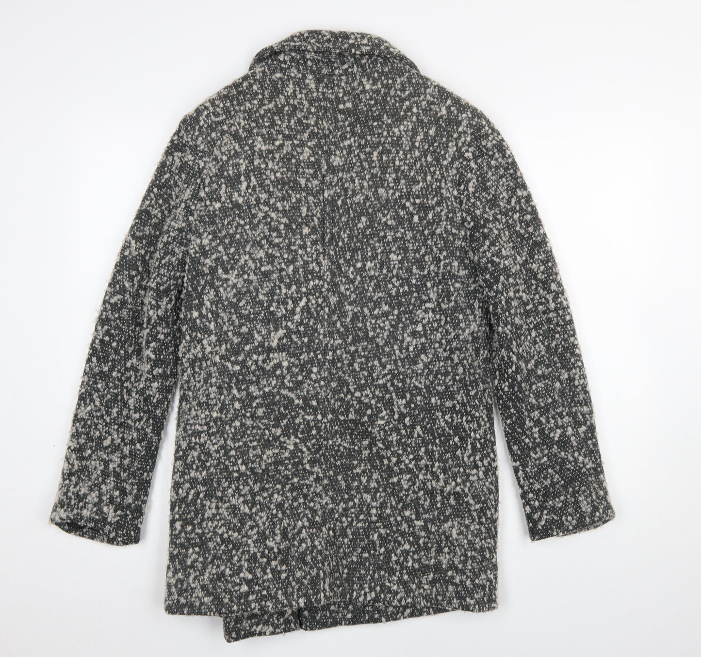 Marks and Spencer Women’s Grey Wool Blend Zip Front Mid-Length Coat Size 8