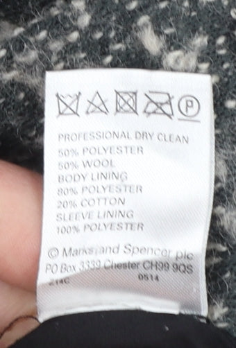 Marks and Spencer Women’s Grey Wool Blend Zip Front Mid-Length Coat Size 8