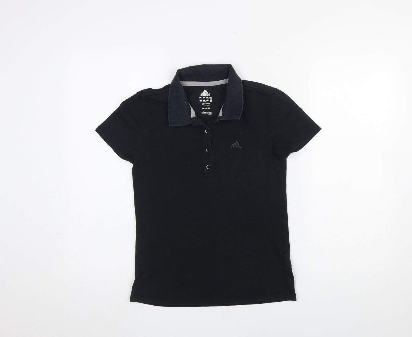 Adidas Women's Black Polo Shirt XS Climalite Cotton Blend