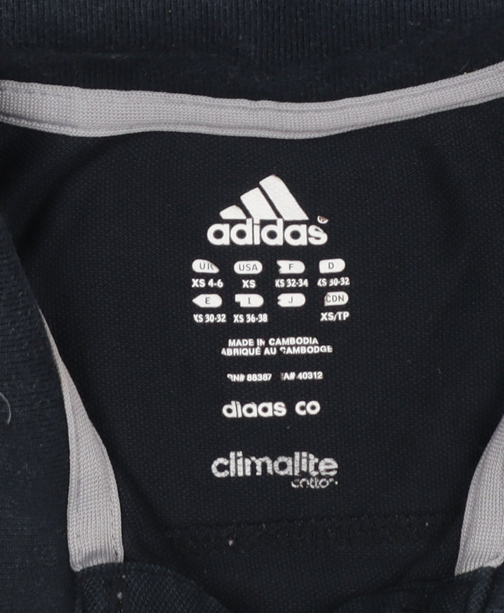 Adidas Women's Black Polo Shirt XS Climalite Cotton Blend