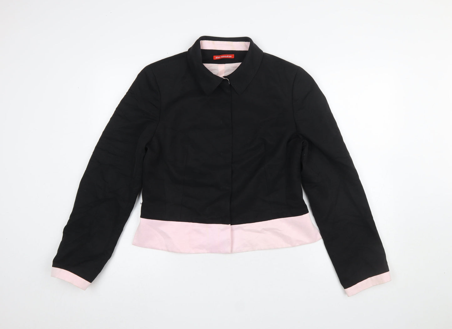 Alain Manoukian Women's Black & Pink Cropped Blazer Size 14