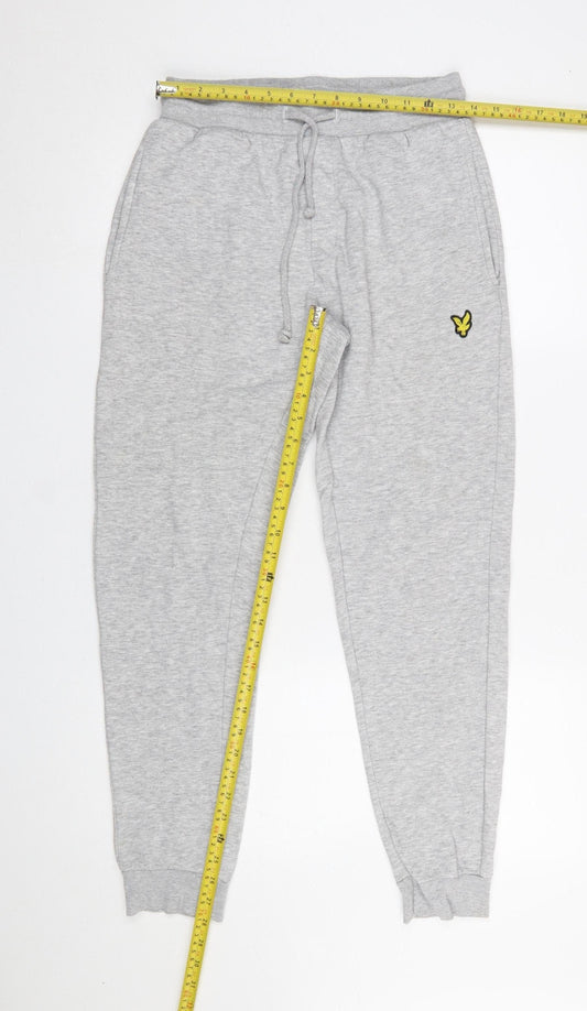 Lyle & Scott Men's Grey Jogger Trousers Size M Casual Logo Comfort