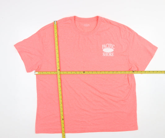 Dunnes Stores Womens Pink Cotton T-Shirt Size 16 Casual Boyfriend Fit