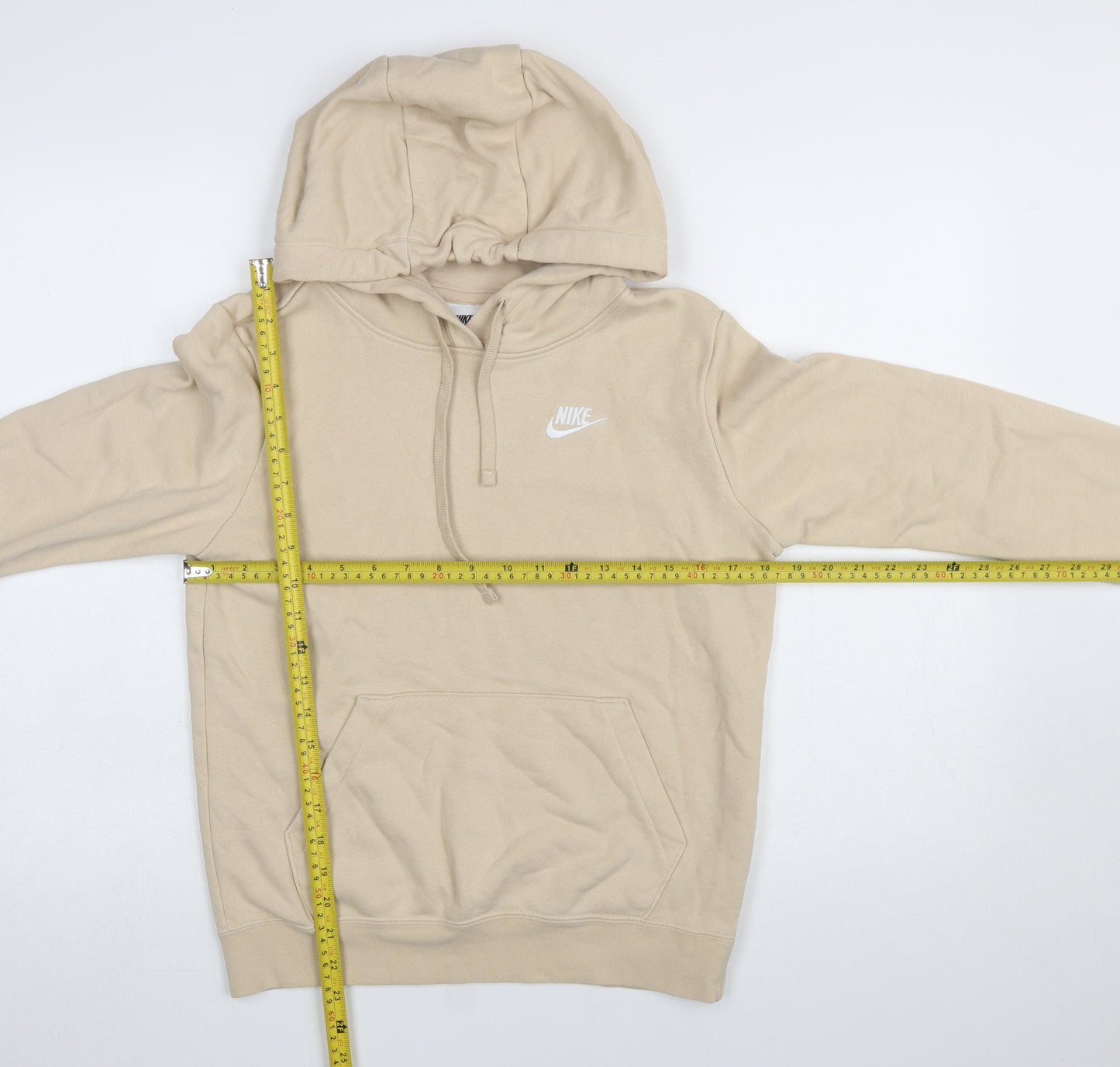 Nike Womens Beige Pullover Hoodie XS Cotton Blend Casual