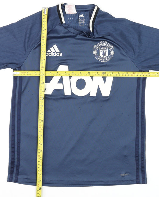 Adidas Manchester United Blue Teen L ClimaCool Training T-Shirt