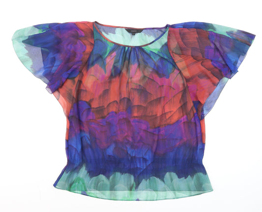 Coast Womens Multicoloured Chiffon Floral Blouse Size 12
