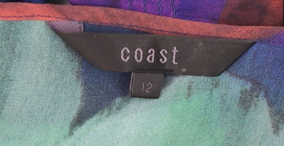 Coast Womens Multicoloured Chiffon Floral Blouse Size 12