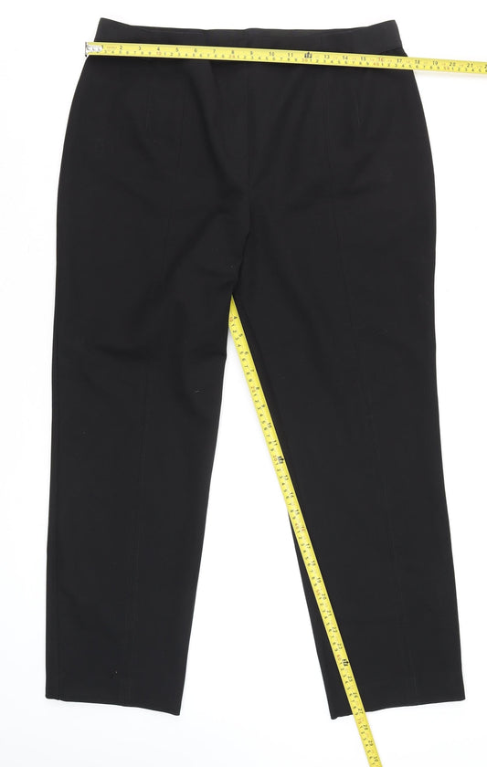 Gallery Womens Black Size 14 Classic Straight Leg Trousers