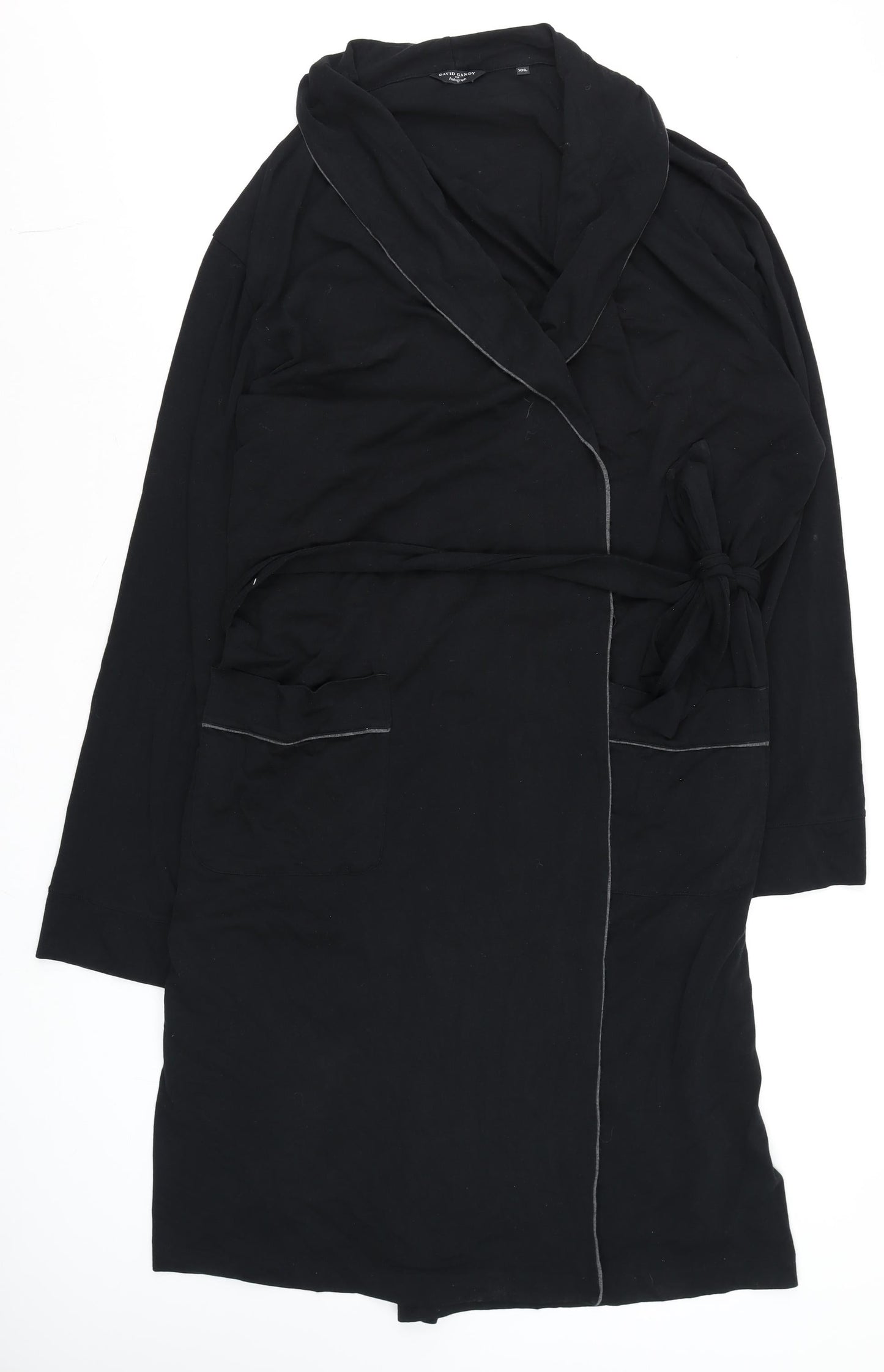 Marks and Spencer Black Unisex 2XL Wrap Cardigan Lightweight Cotton Blend