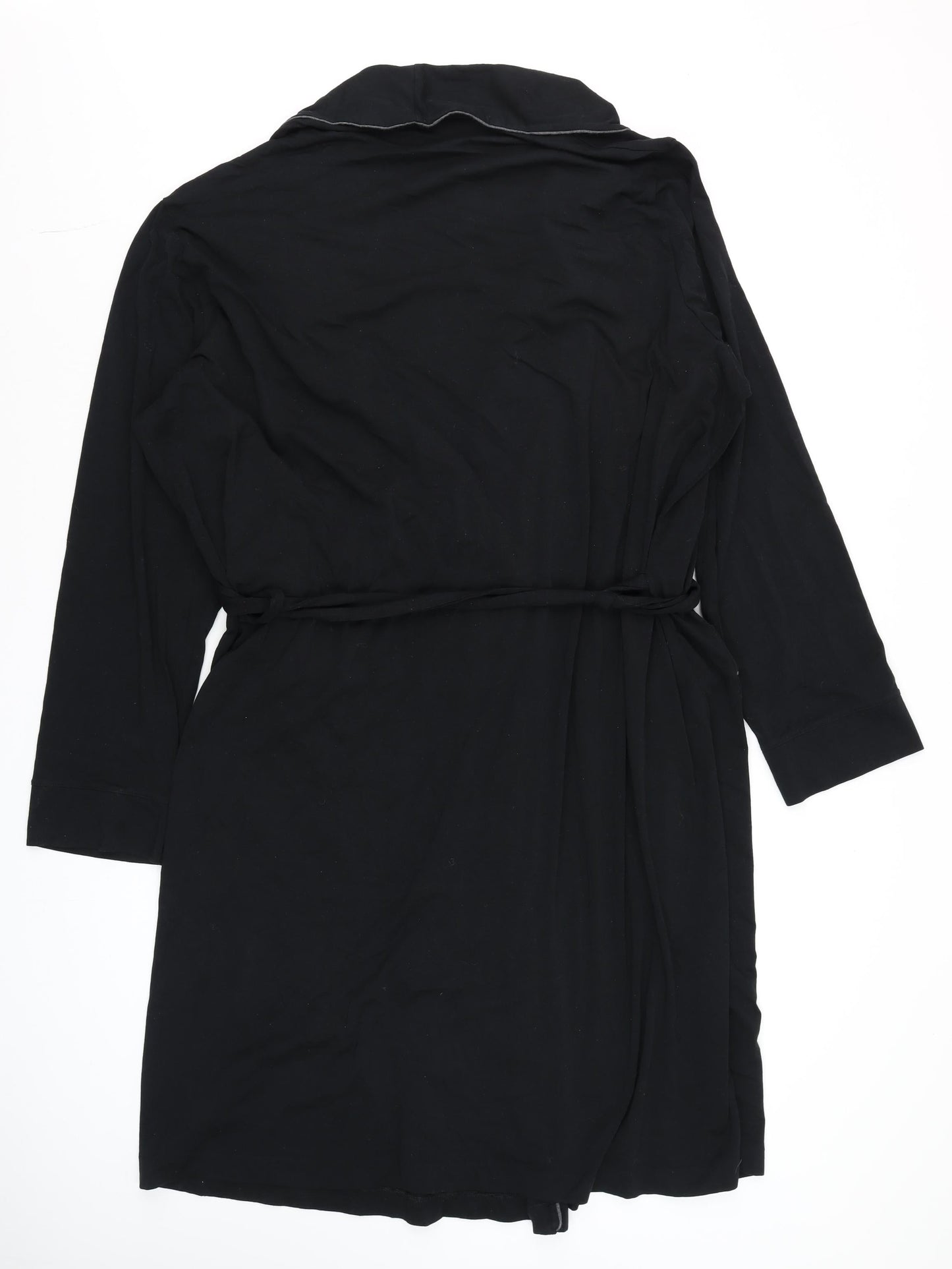 Marks and Spencer Black Unisex 2XL Wrap Cardigan Lightweight Cotton Blend