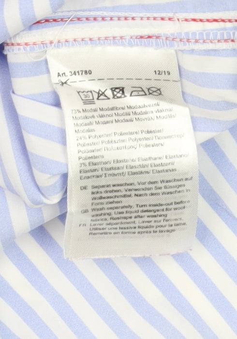 Cecil Men's Blue Striped XL Regular Fit Long Sleeve Dress Shirt