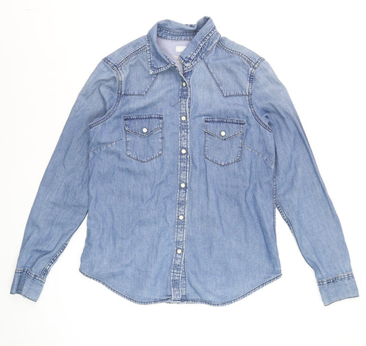GAP 1969 Men's Blue Denim Long Sleeve Western Button-Up Shirt Size S