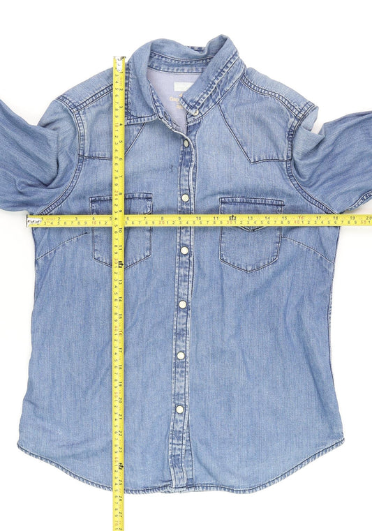 GAP 1969 Men's Blue Denim Long Sleeve Western Button-Up Shirt Size S