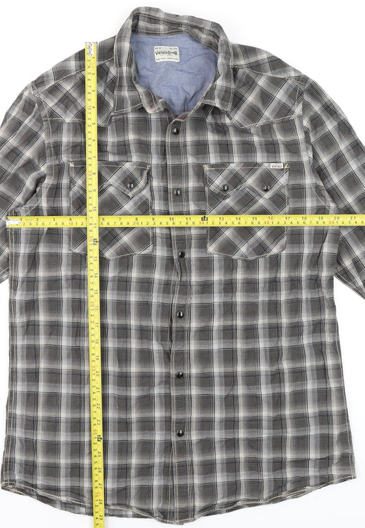 Jack & Jones Vintage Mens Black Check Cotton Long Sleeve Shirt XL