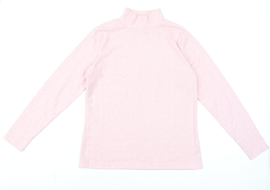 Dunnes Women’s Dusty Pink Mock Neck Long Sleeve Knit Top Size M