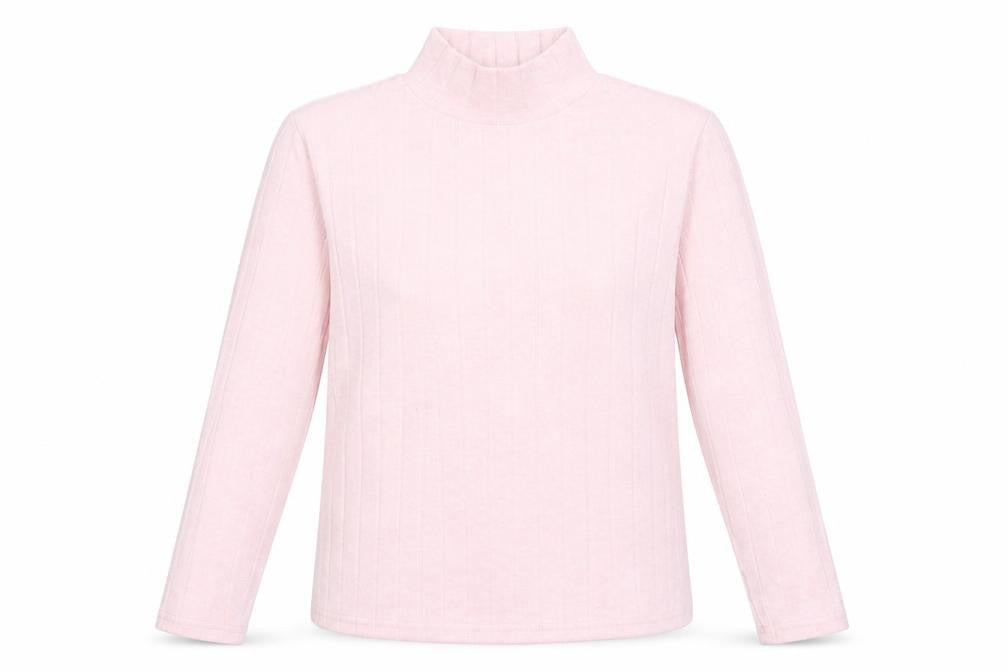 Dunnes Women’s Dusty Pink Mock Neck Long Sleeve Knit Top Size M
