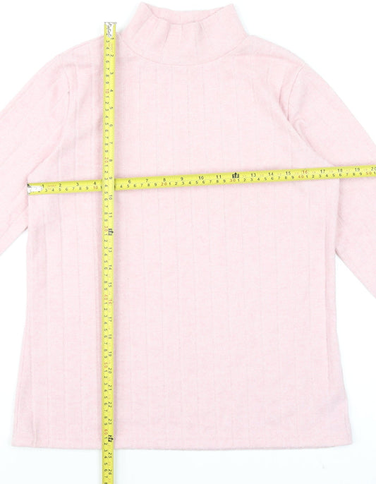 Dunnes Women’s Dusty Pink Mock Neck Long Sleeve Knit Top Size M