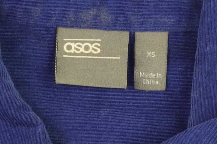 ASOS Men's Blue Corduroy Long Sleeve Button-Up Shirt XS