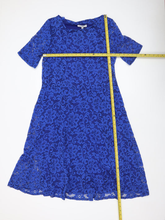 Annabelle Women's Blue Lace Bodycon Dress UK 18 Knee Length