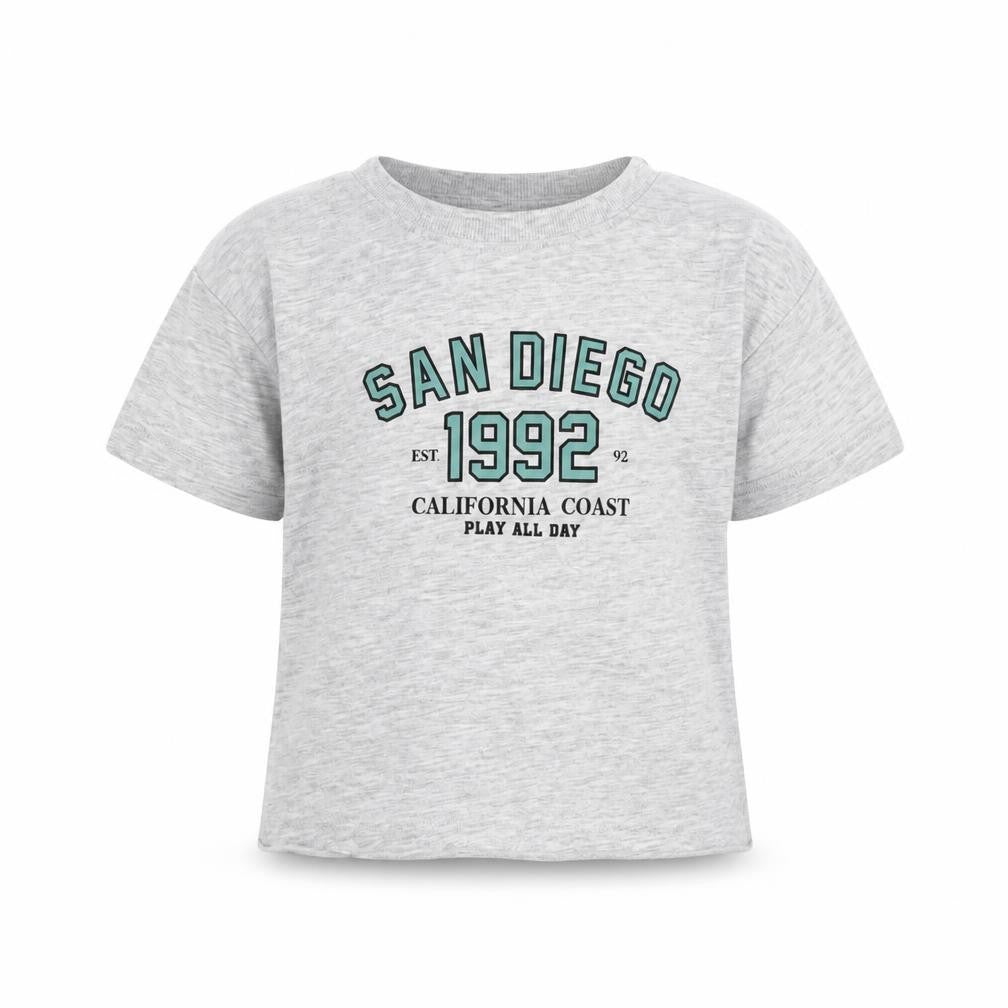 Dunnes Grey San Diego Graphic T-Shirt 12-18 Months Unisex Cotton