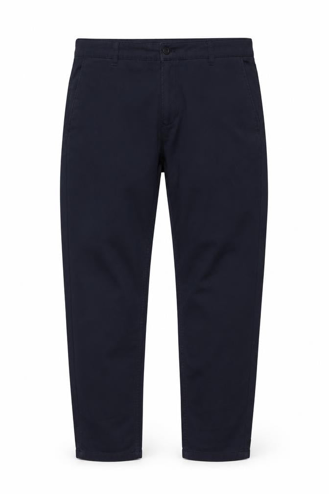 Zara Men's Navy Blue Chino Trousers Size M Slim Fit Cotton Blend