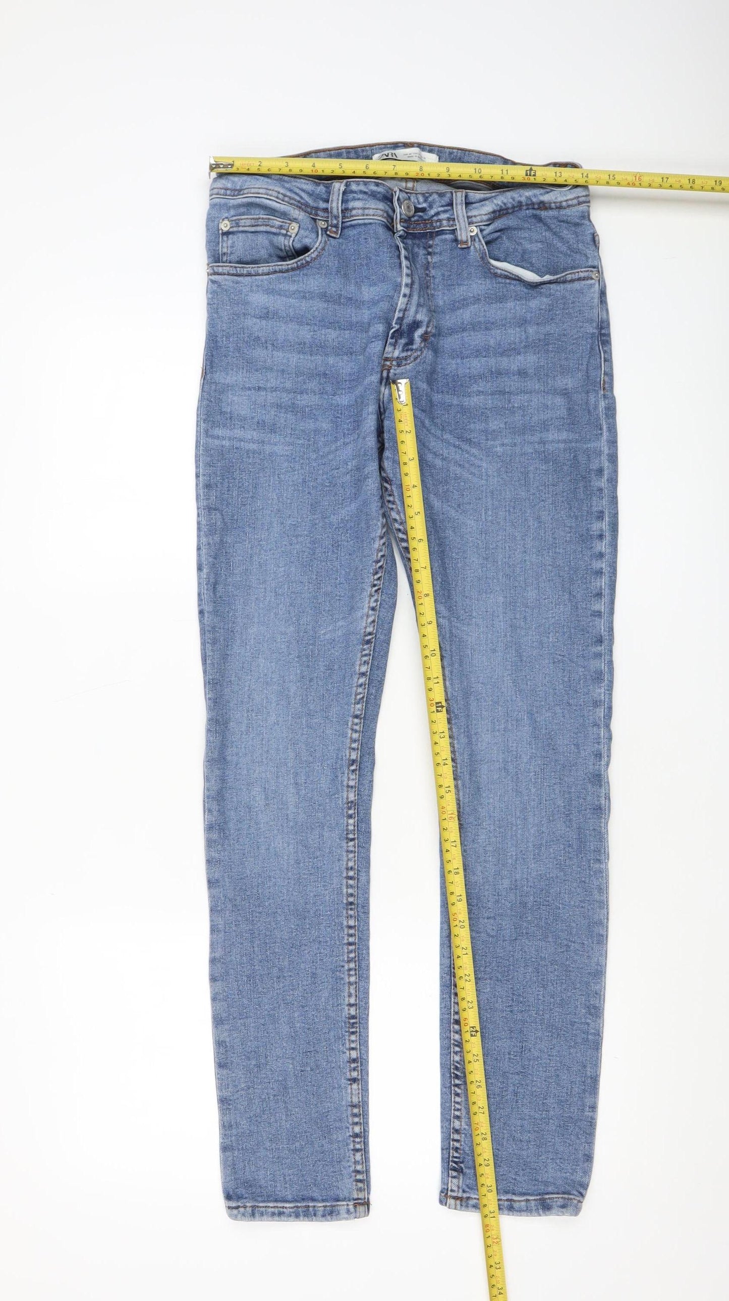 Zara Men's Blue Slim Fit Denim Jeans Size 31 Skinny Style