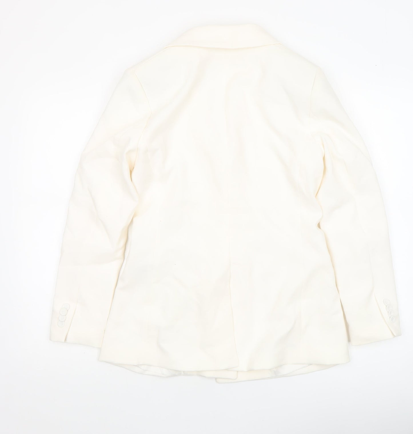 H&M Women Ivory Double-Breasted Regular Fit Blazer Size 10