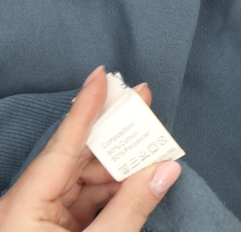 Stussy Men’s Blue Pullover Hoodie XL Fleece Graphic Print Streetwear