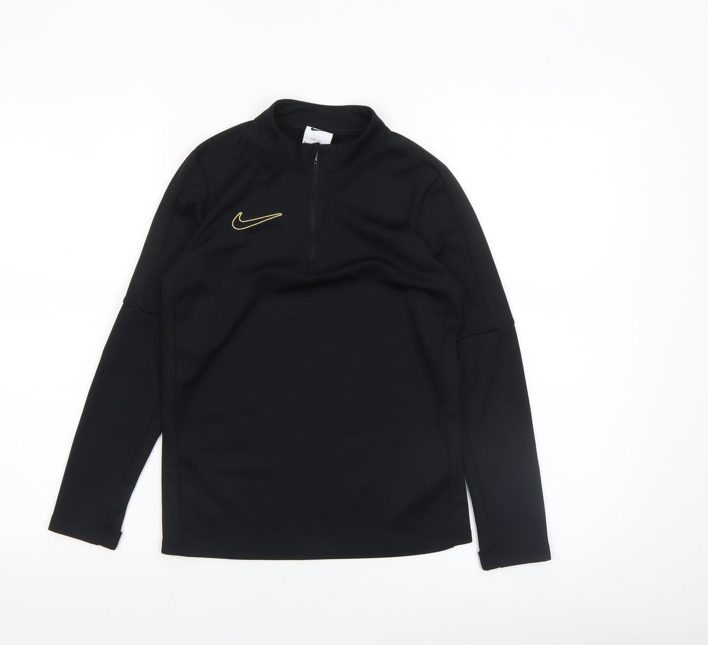 Nike Boys Black Dri-FIT Long Sleeve 1/4 Zip Training Top Size 8 Years