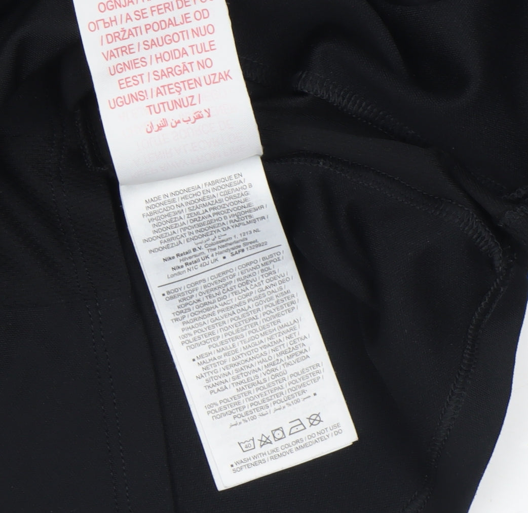 Nike Boys Black Dri-FIT Long Sleeve 1/4 Zip Training Top Size 8 Years