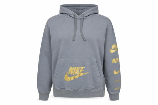 Nike Women’s Grey Pullover Hoodie Gold Logo M