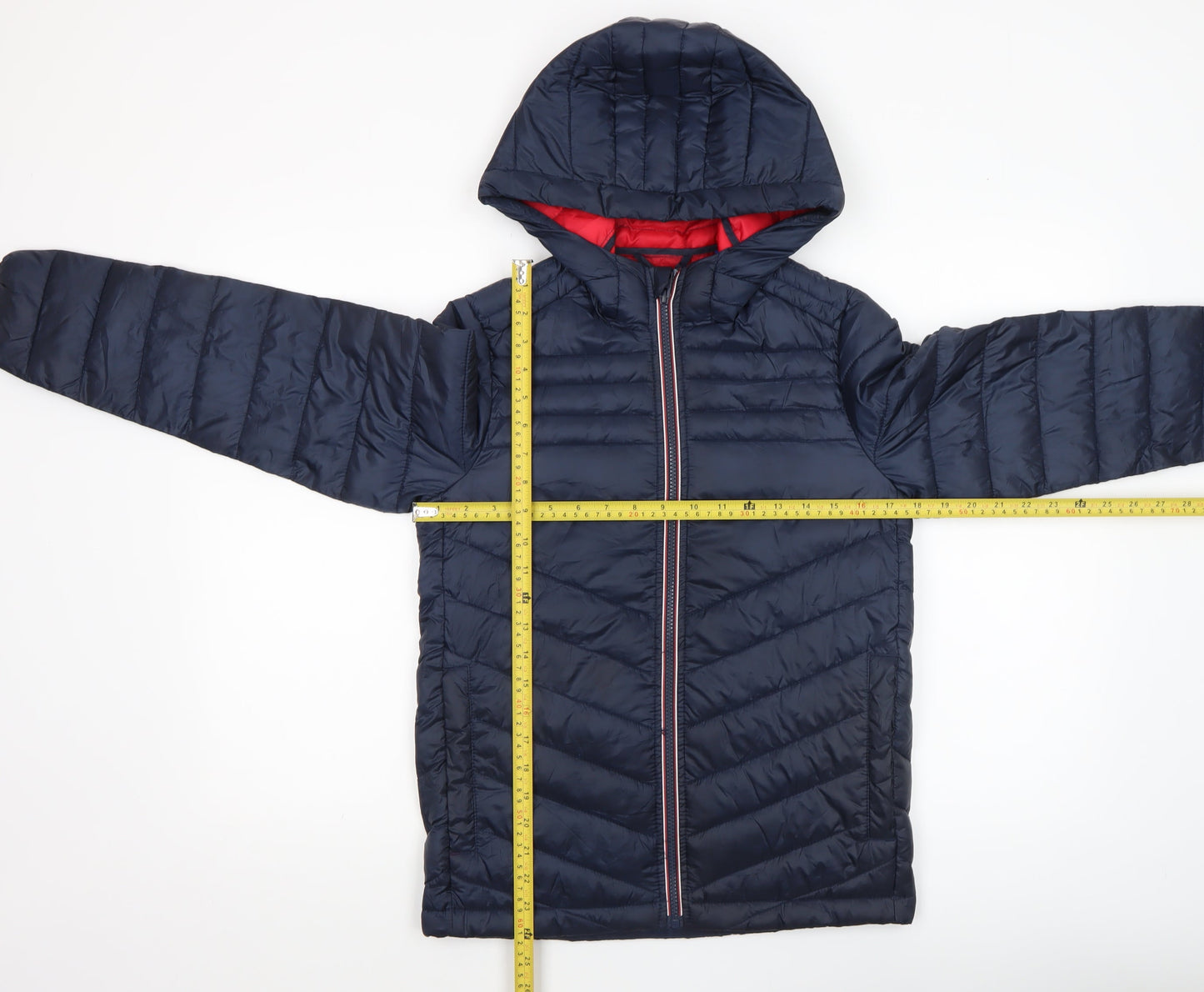 Jack & Jones Boys Blue Hooded Puffer Jacket Size 12 Years