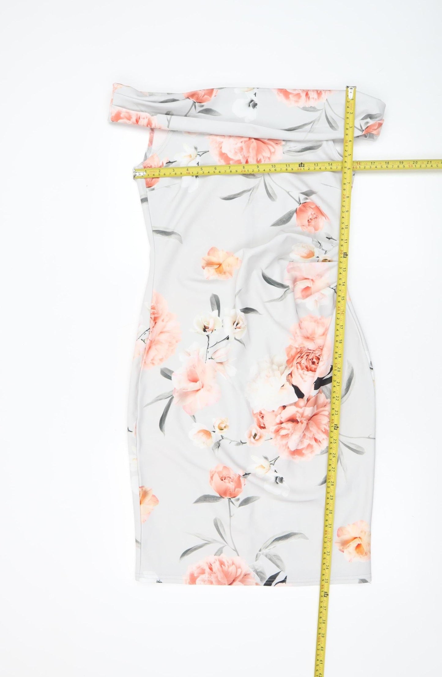 Quiz Womens Multicoloured Size 12 Off Shoulder Floral Bodycon Dress
