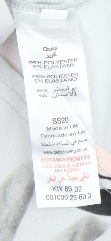 Quiz Womens Multicoloured Size 12 Off Shoulder Floral Bodycon Dress