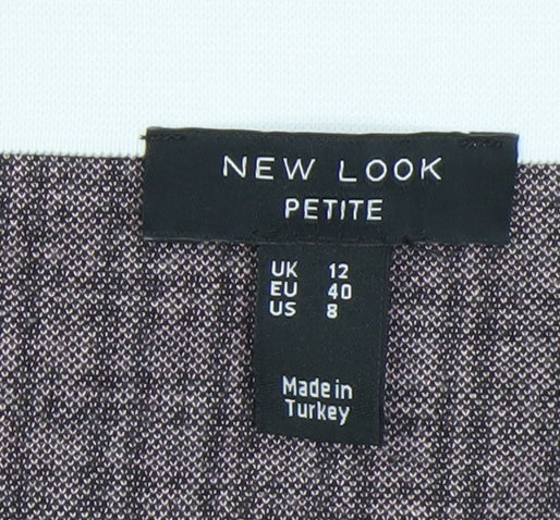 New Look Petite Pink Check Stretch Pencil Skirt UK 12