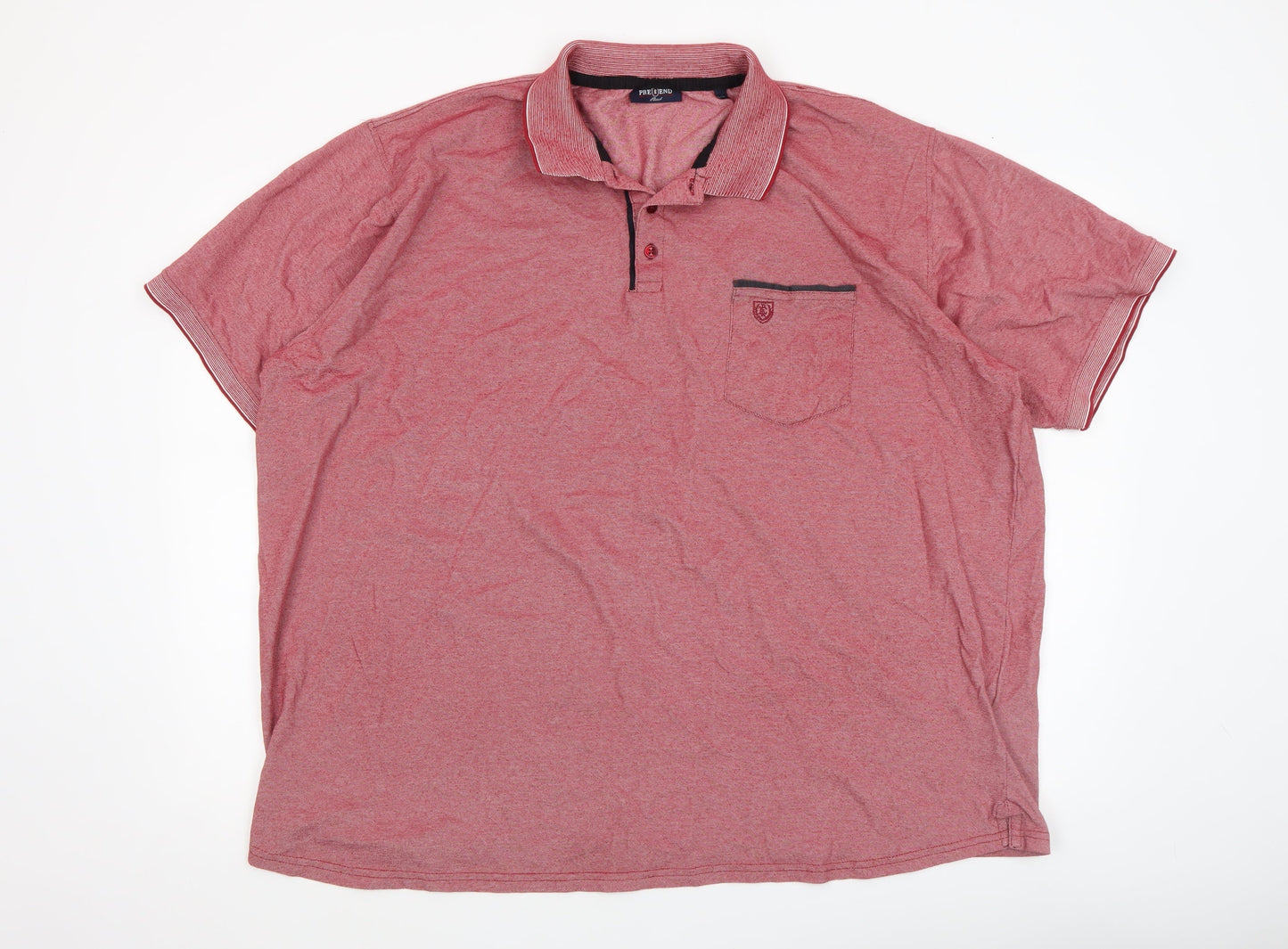 Pre End Mens Red 6XL Cotton Blend Short Sleeve Polo Shirt