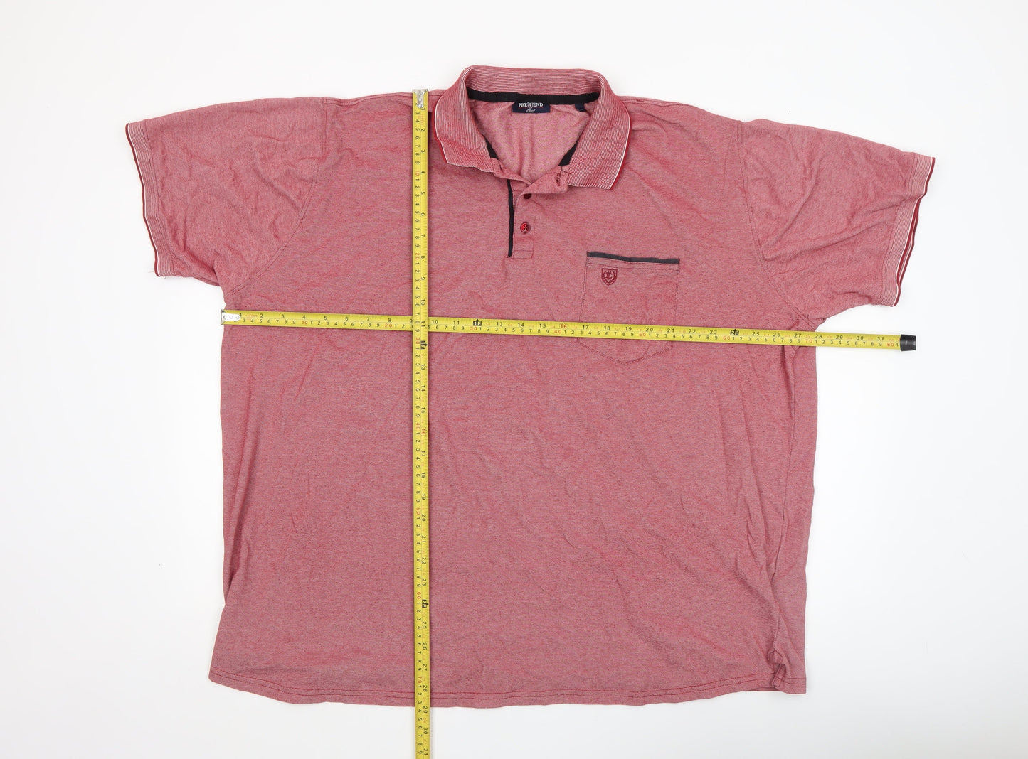 Pre End Mens Red 6XL Cotton Blend Short Sleeve Polo Shirt