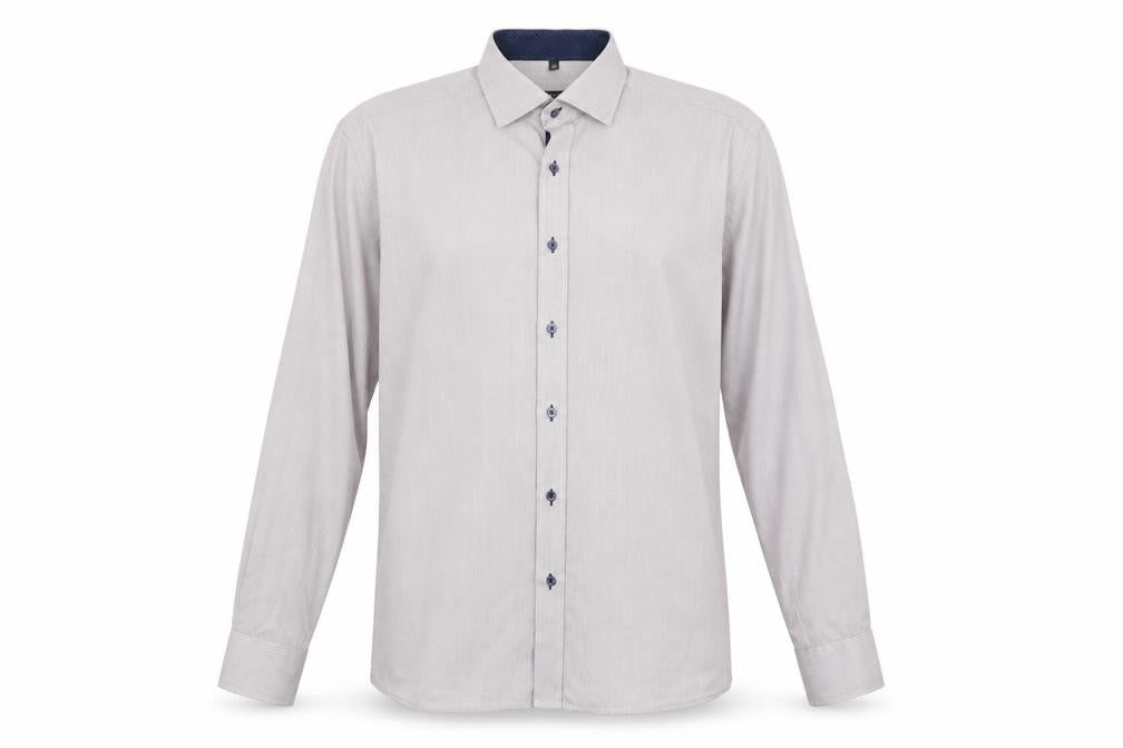 Eterna Men's Beige Check 100% Cotton Non-Iron Long Sleeve Dress Shirt L 42cm