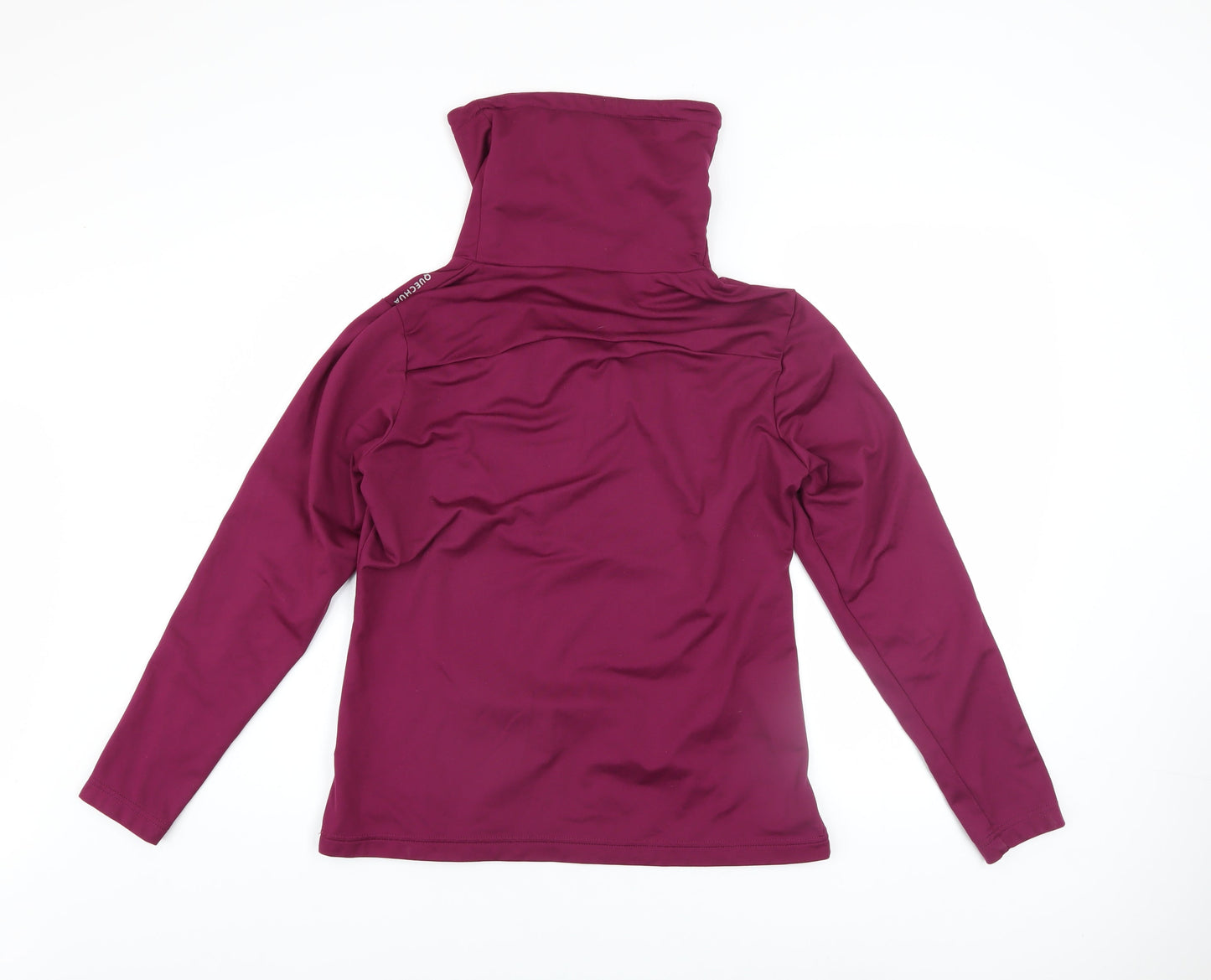 Decathlon Women Burgundy Pullover Hoodie L Polyester Drawstring Warm Top
