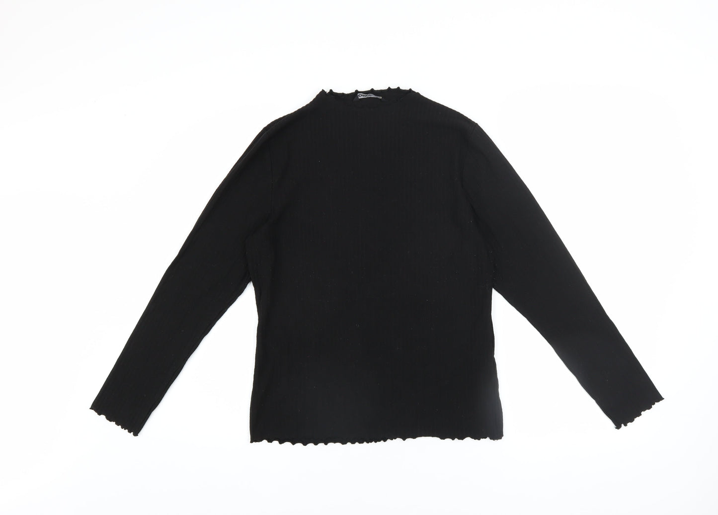 ONLY Women's Black High Neck Long Sleeve Jersey Top Size XL