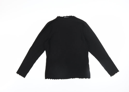 ONLY Women's Black High Neck Long Sleeve Jersey Top Size XL