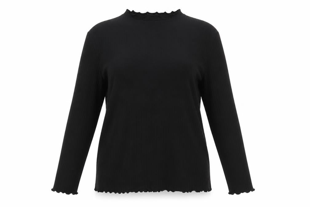ONLY Women's Black High Neck Long Sleeve Jersey Top Size XL