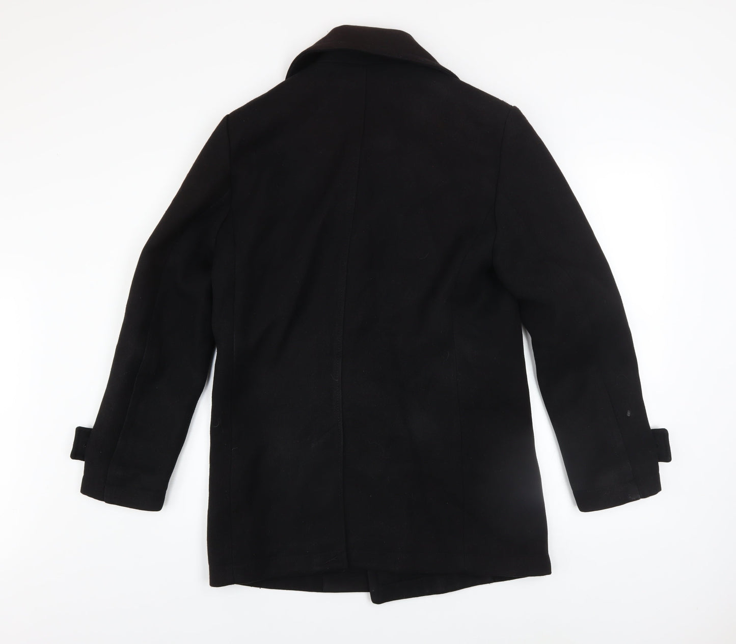 H&M Men’s Black 36 Regular Pea Coat Wool-Look Winter Jacket
