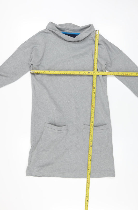 Boden Women’s Grey Long Sleeve Shift Dress Size 10 Jersey Cowl Neck