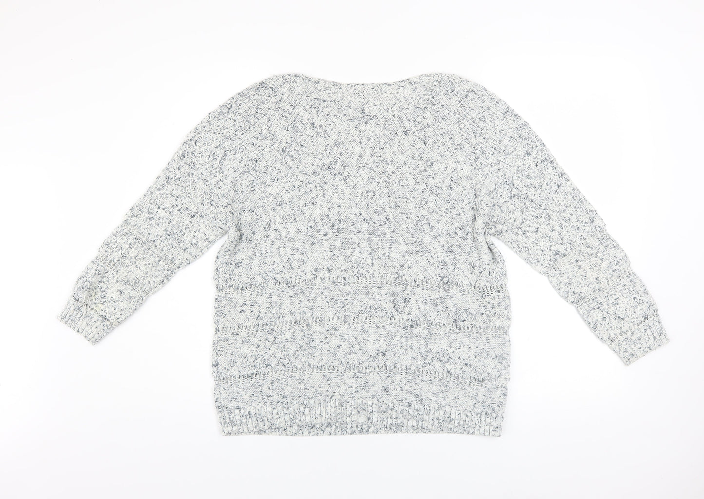 Laura Ashley Womens Grey Knit Cotton Pullover Jumper Size 12