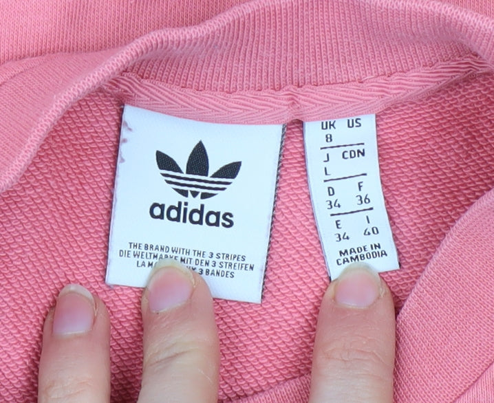 Adidas Women Pink Size 8 Crew Neck Pullover Sweatshirt
